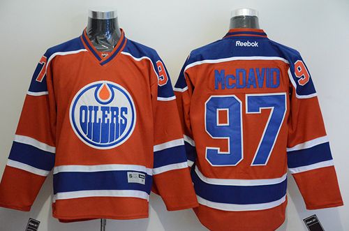 Connor McDavid Edmonton Oilers orange jersey