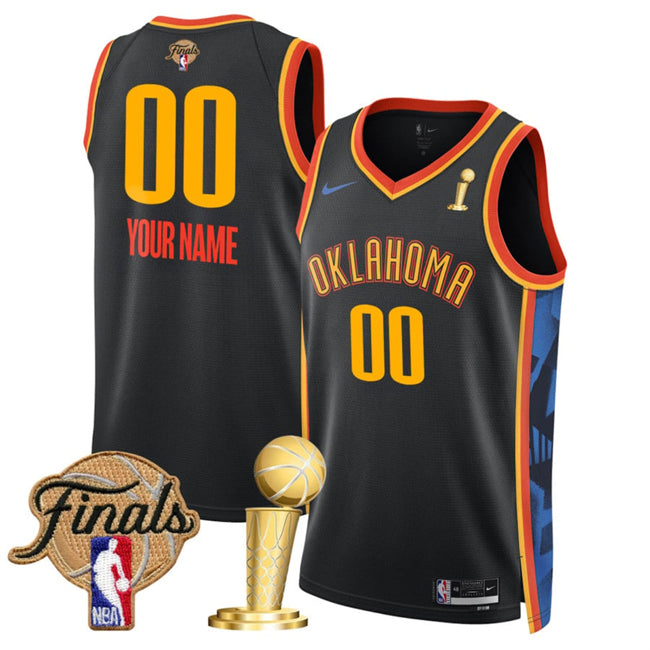 Custom Oklahoma City Thunder black City Edition jersey