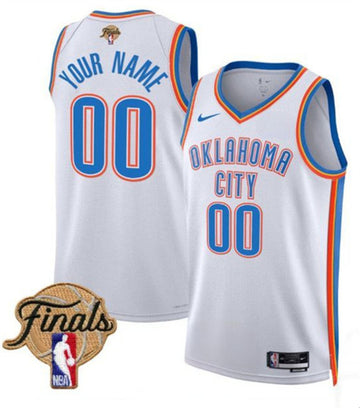 Custom Oklahoma City Thunder white jersey