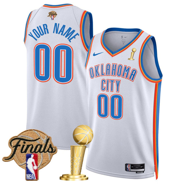 Custom Oklahoma City Thunder white jersey