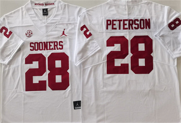 Adrian Peterson Oklahoma Sooners white jersey