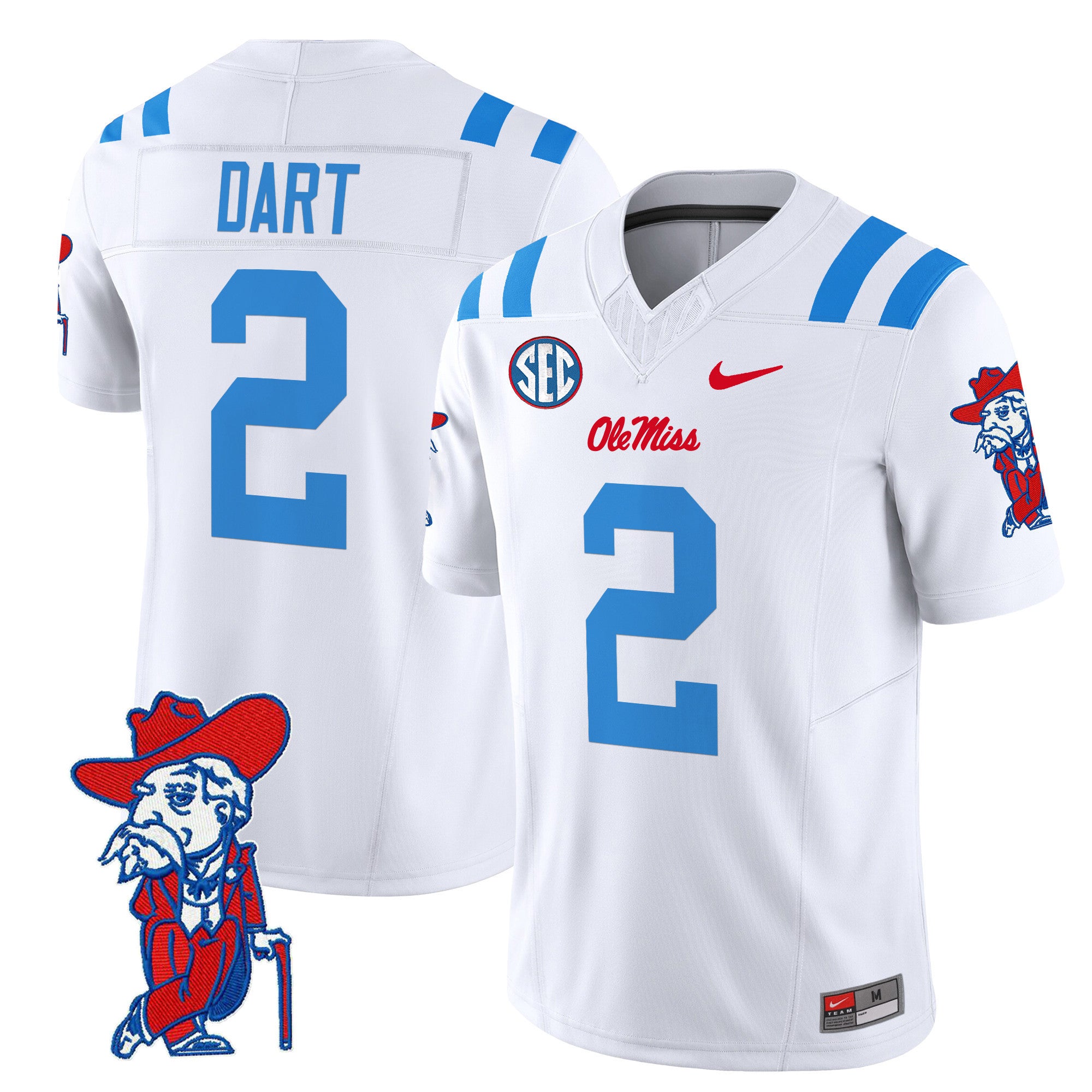 Jaxson Dart Ole Miss Rebels white jersey