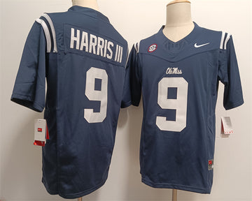 Tres Harris III Ole Miss Rebels navy jersey