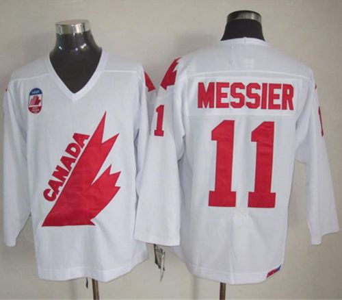 Mark Messier Team Canada white Throwback jersey