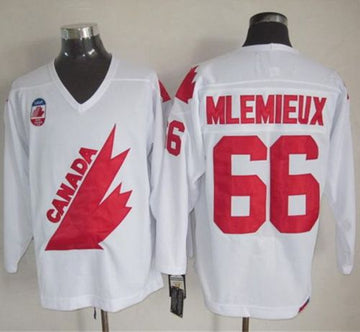 Mario Lemieux Team Canada white Throwback jersey