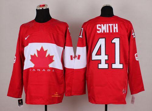 Mike Smith Team Canada red jersey