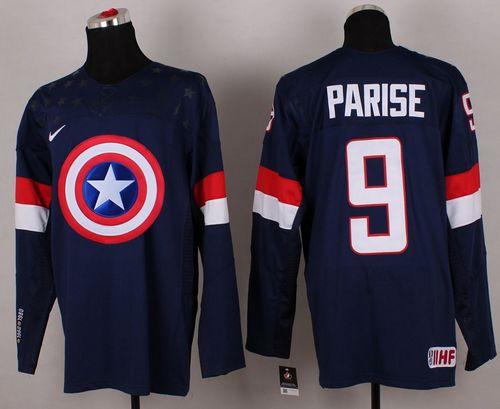 Zach Parise Team USA Hockey navy Fashion jersey