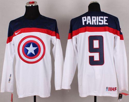 Zach Parise Team USA Hockey white Fashion jersey