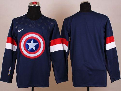 Custom Team USA Hockey navy Fashion jersey