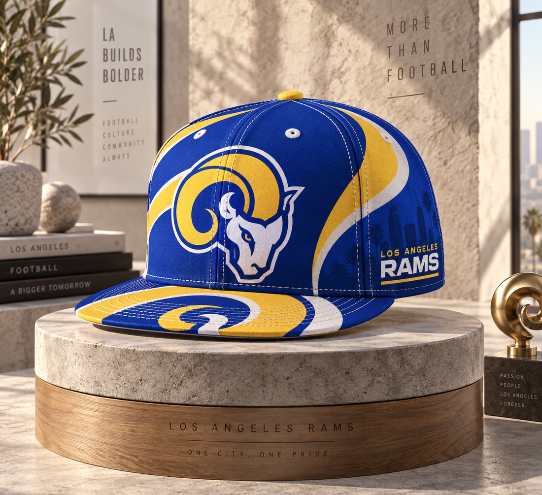 Los Angeles Rams All-Over Print Sublimation Snapback Cap - Studio Display