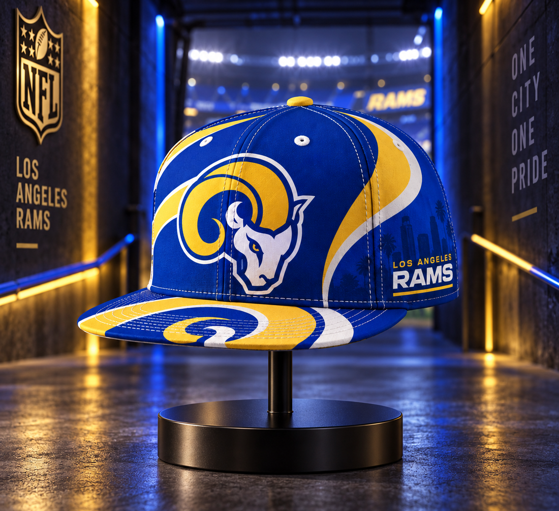 Los Angeles Rams All-Over Print Sublimation Snapback Cap - Studio Display