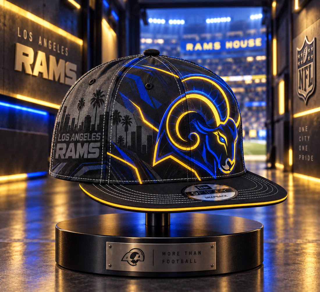 Los Angeles Rams Stealth Shadow Neon Snapback Cap - Studio View