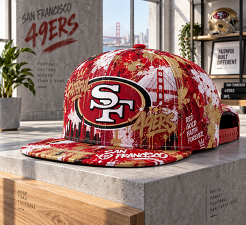 San Francisco 49ers Street Graffiti Splash Snapback Cap - Studio View