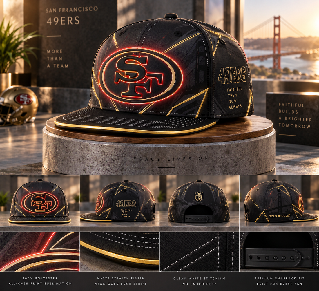 San Francisco 49ers Stealth Shadow Neon Snapback Cap - Studio View