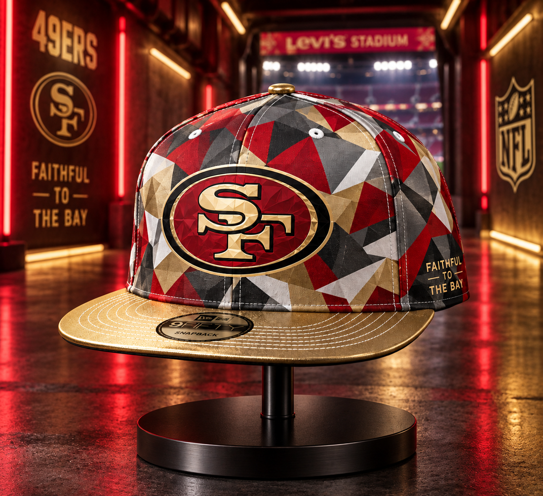 San Francisco 49ers Cyber Geometric Camo Snapback Cap - Studio View
