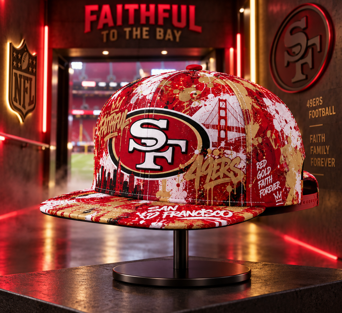 San Francisco 49ers Street Graffiti Splash Snapback Cap - Studio View