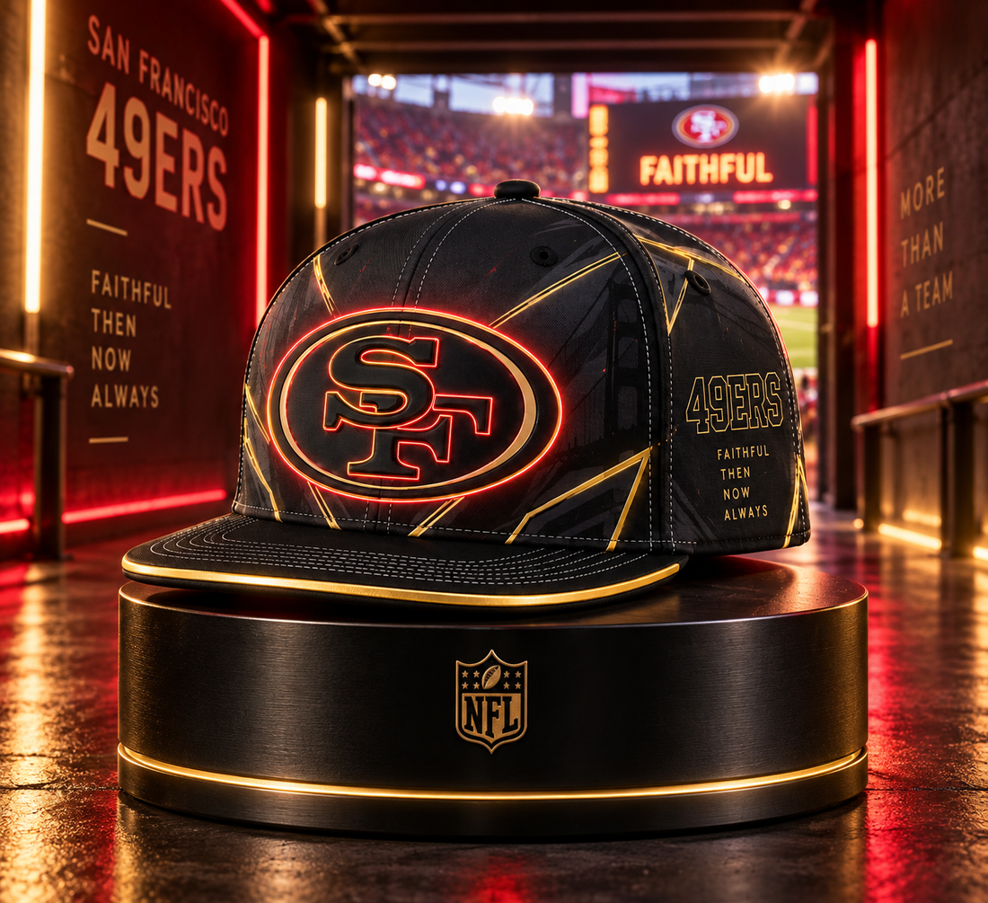 San Francisco 49ers Stealth Shadow Neon Snapback Cap - Studio View