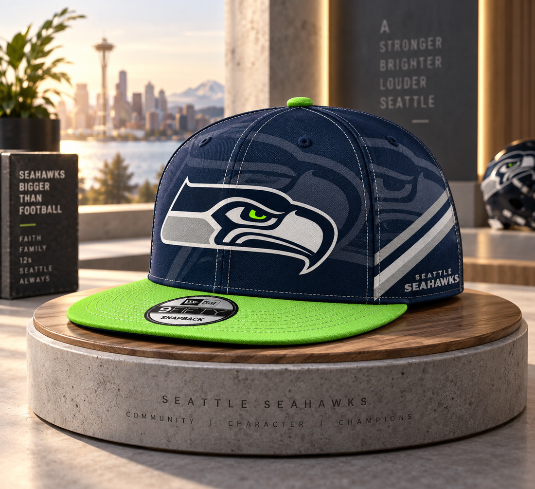 Seattle Seahawks Classic Snapback Cap - Studio View