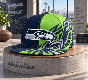 Seattle Seahawks Dynamic Split Colorblock Snapback Cap - Studio View