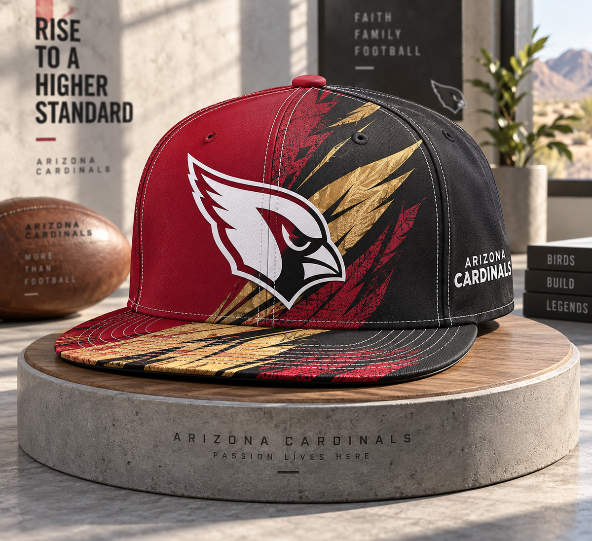 Arizona Cardinals Dynamic Split Colorblock Snapback Cap - Studio View