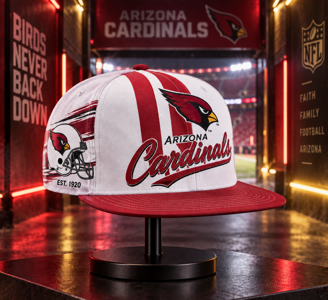 Arizona Cardinals Retro 90s Throwback Snapback Cap - Studio View
