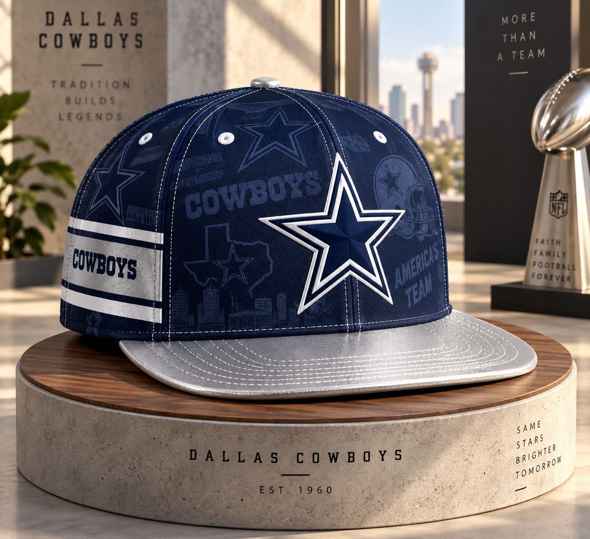 Dallas Cowboys Classic Snapback Cap - Studio View