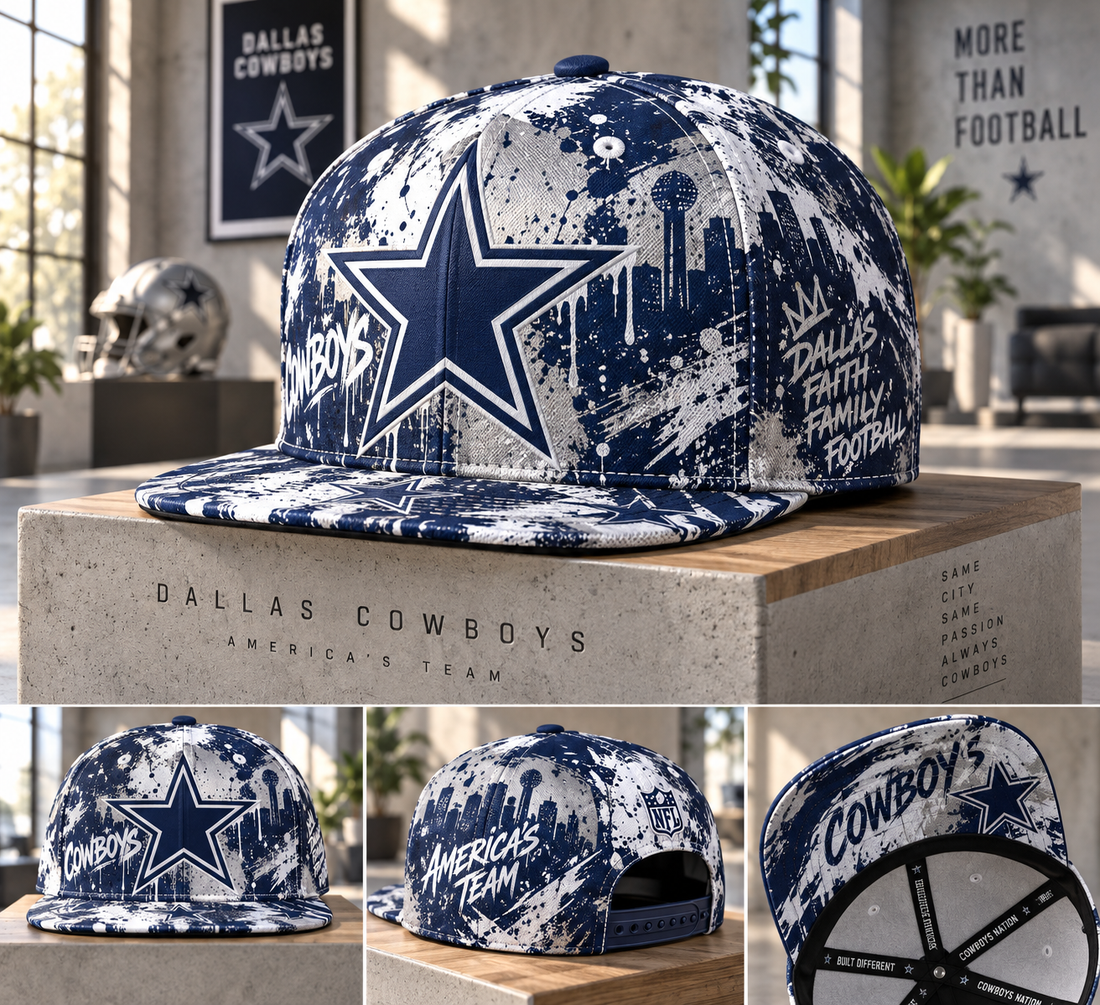 Dallas Cowboys Street Graffiti Splash Snapback Cap - Studio View