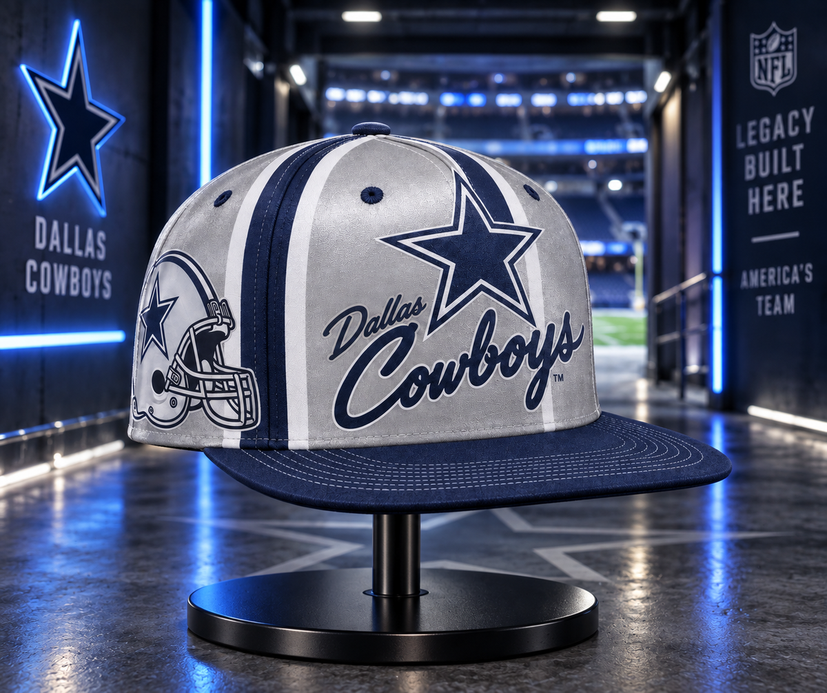 Dallas Cowboys Retro 90s Throwback Snapback Cap - Stadium Tunnel Neon View