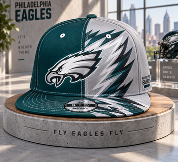 Philadelphia Eagles Dynamic Split Colorblock Snapback Cap - Studio View