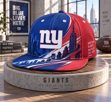 New York Giants Dynamic Split Colorblock Snapback Cap - Studio View