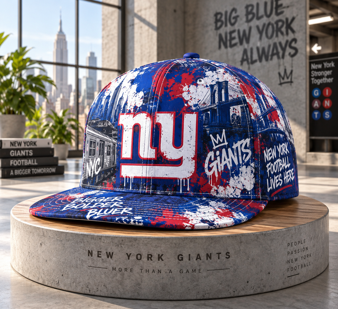 New York Giants Street Graffiti Splash Snapback Cap - Studio View