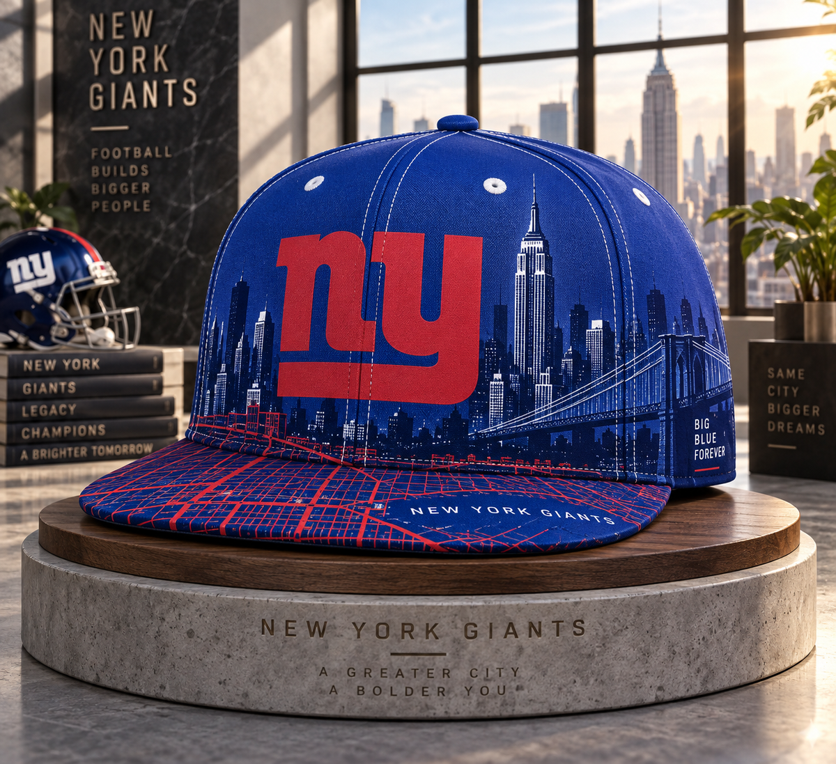 New York Giants City Skyline Snapback Cap - Studio View