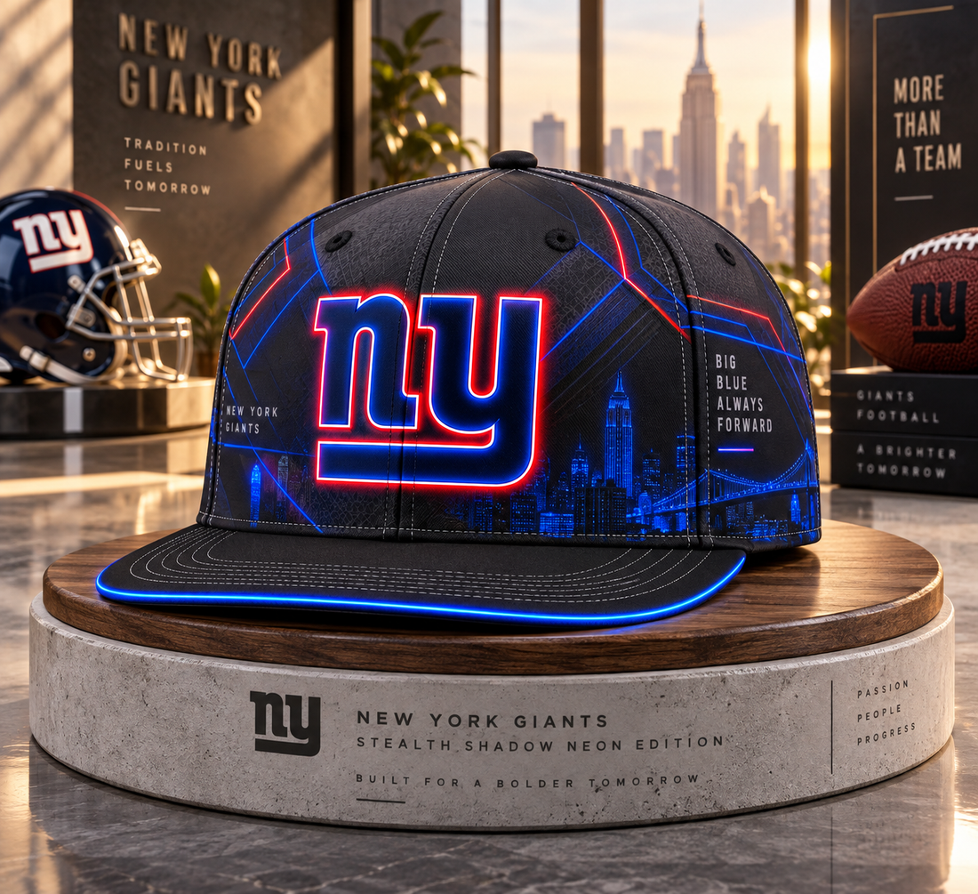 New York Giants Stealth Shadow Neon Snapback Cap - Studio View