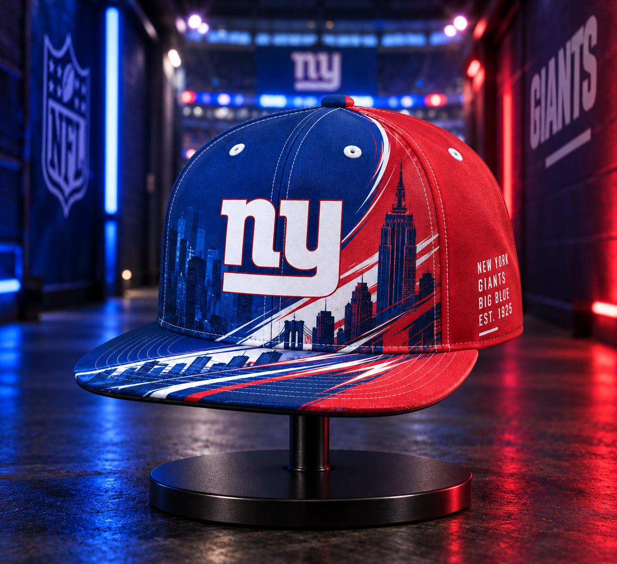 New York Giants Dynamic Split Colorblock Snapback Cap - Stadium Tunnel Neon View