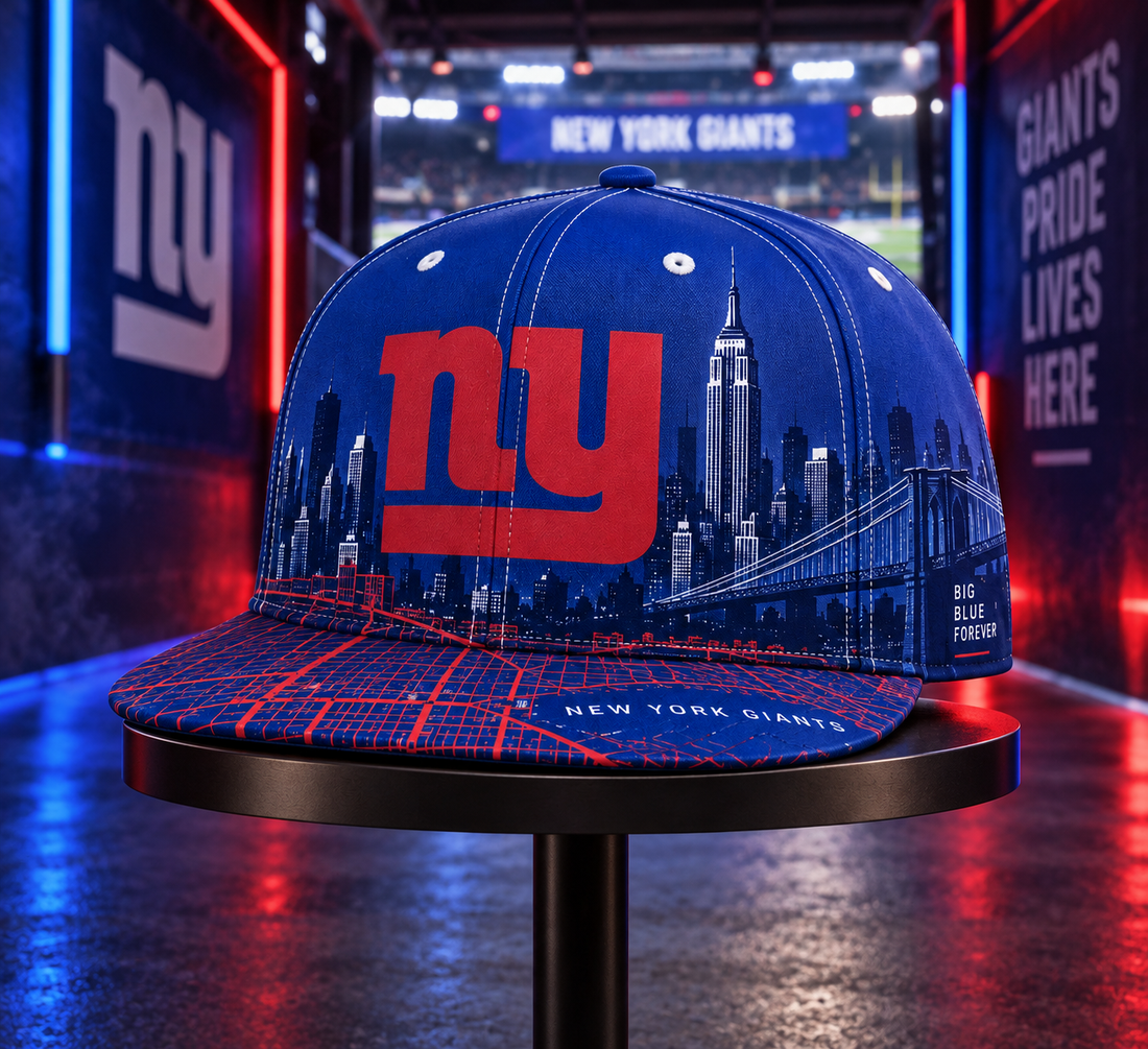 New York Giants City Skyline Snapback Cap - Studio View