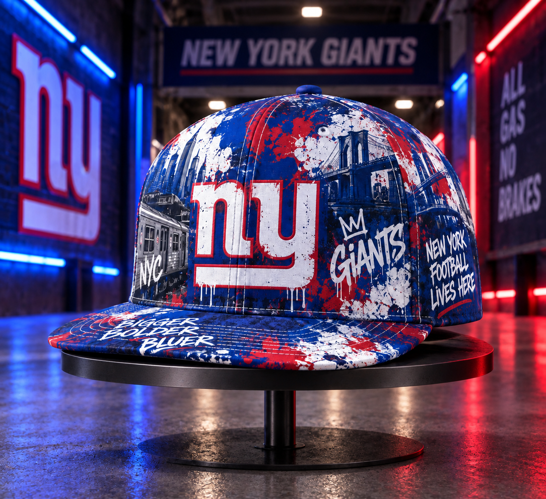 New York Giants Street Graffiti Splash Snapback Cap - Studio View