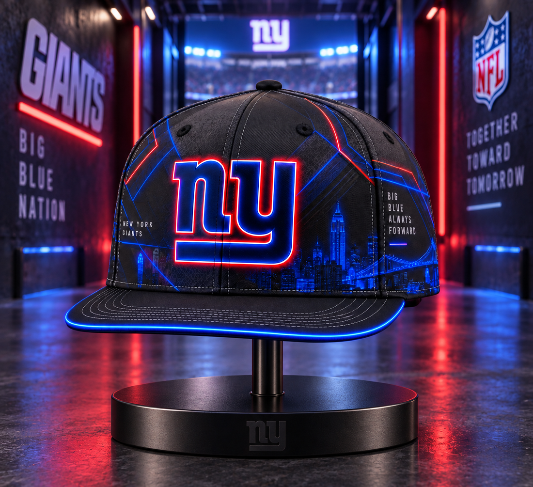 New York Giants Stealth Shadow Neon Snapback Cap - Studio View