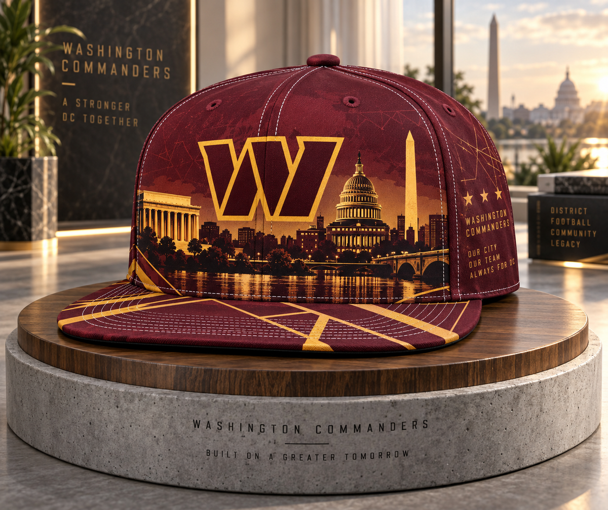 Washington Commanders City Skyline Snapback Cap - Studio View