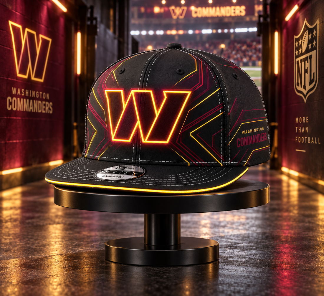 Washington Commanders Stealth Shadow Neon Snapback Cap - Studio View