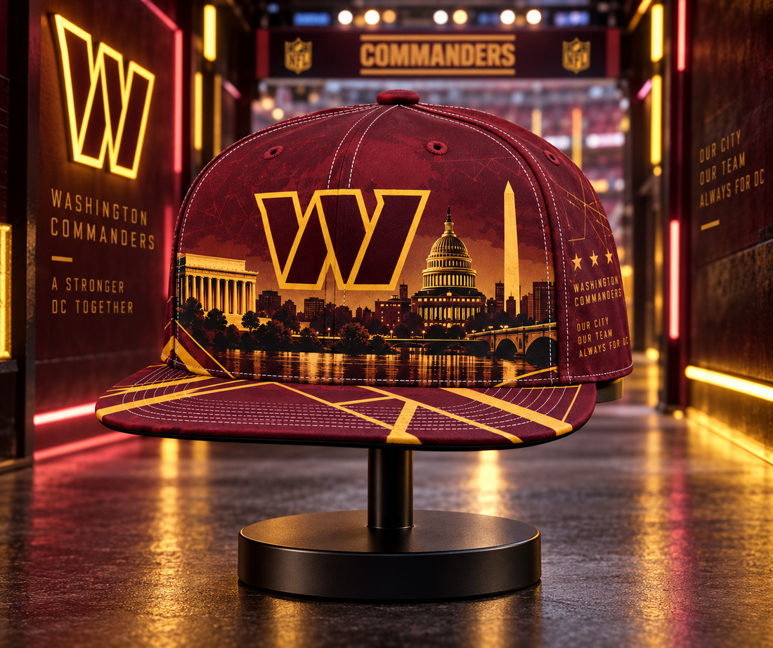 Washington Commanders City Skyline Snapback Cap - Studio View