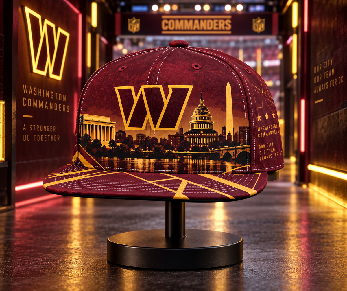 Washington Commanders City Skyline Snapback Cap - Stadium Tunnel Neon View