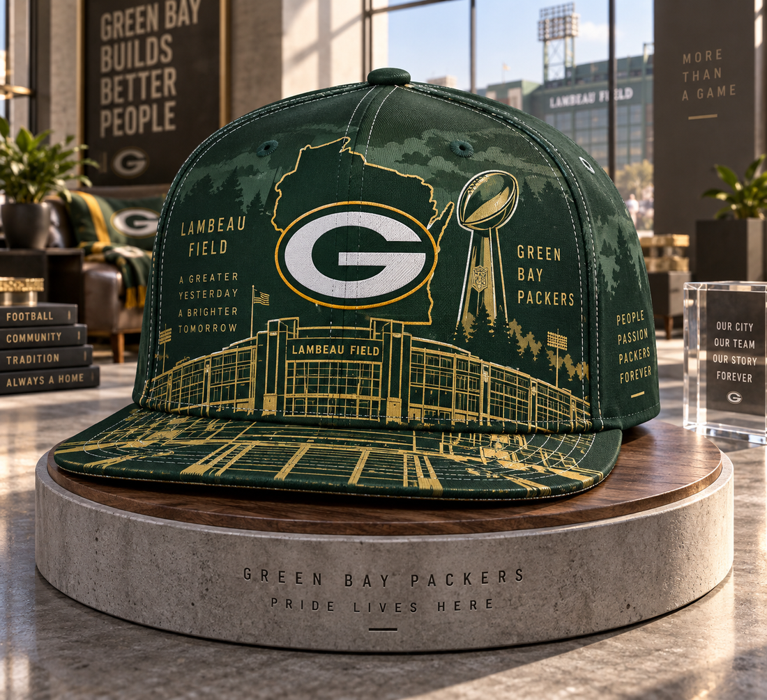 Green Bay Packers Lambeau Pride Snapback Cap - Studio View