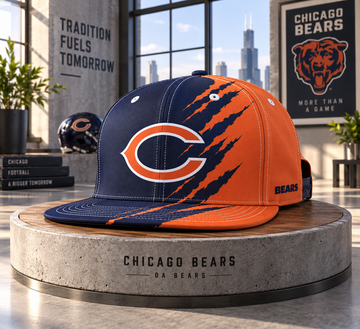 Chicago Bears Dynamic Split Colorblock Snapback Cap - Studio View