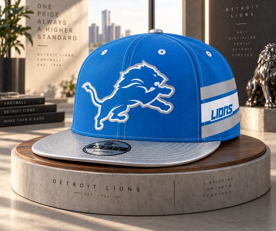 Detroit Lions Classic Snapback Cap - Studio View
