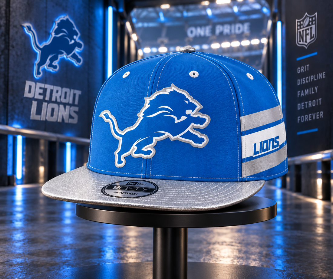 Detroit Lions Classic Snapback Cap - Studio View