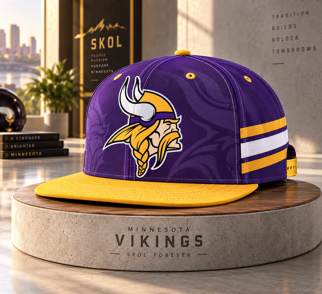 Minnesota Vikings Classic Snapback Cap - Studio View