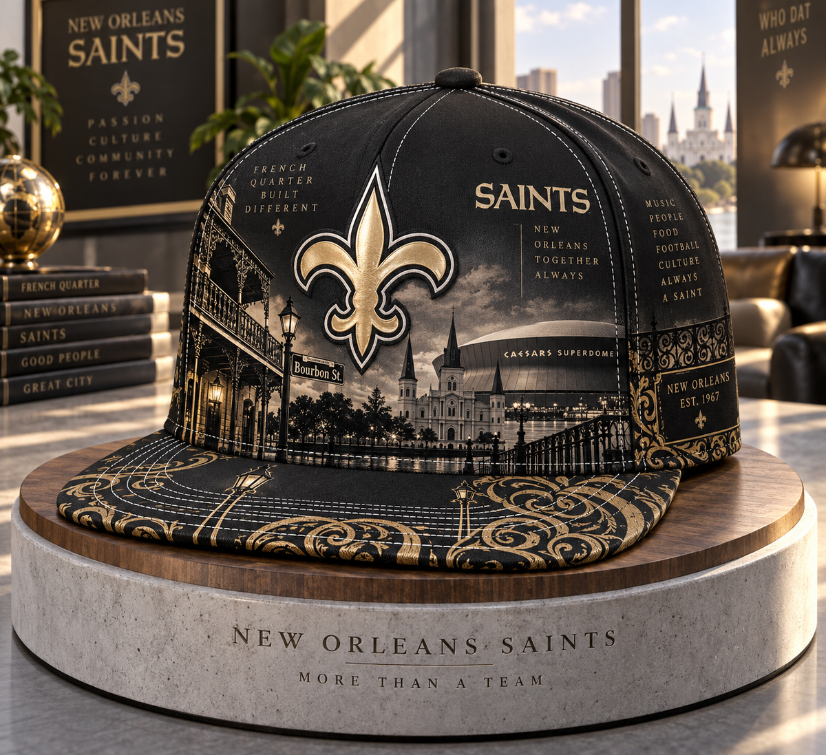 New Orleans Saints French Quarter Snapback Cap - Studio View