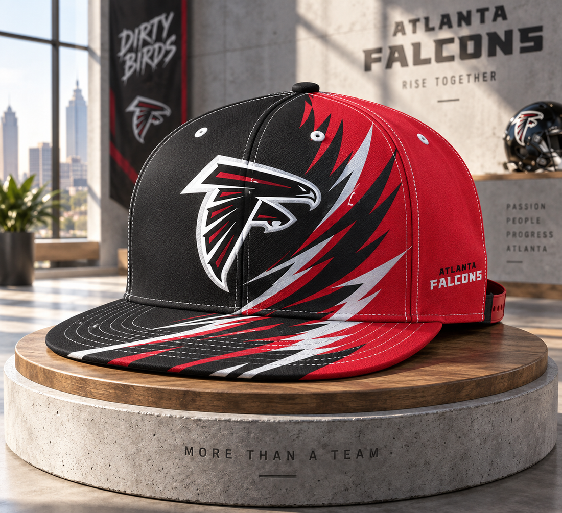 Atlanta Falcons Dynamic Split Colorblock Snapback Cap - Studio View