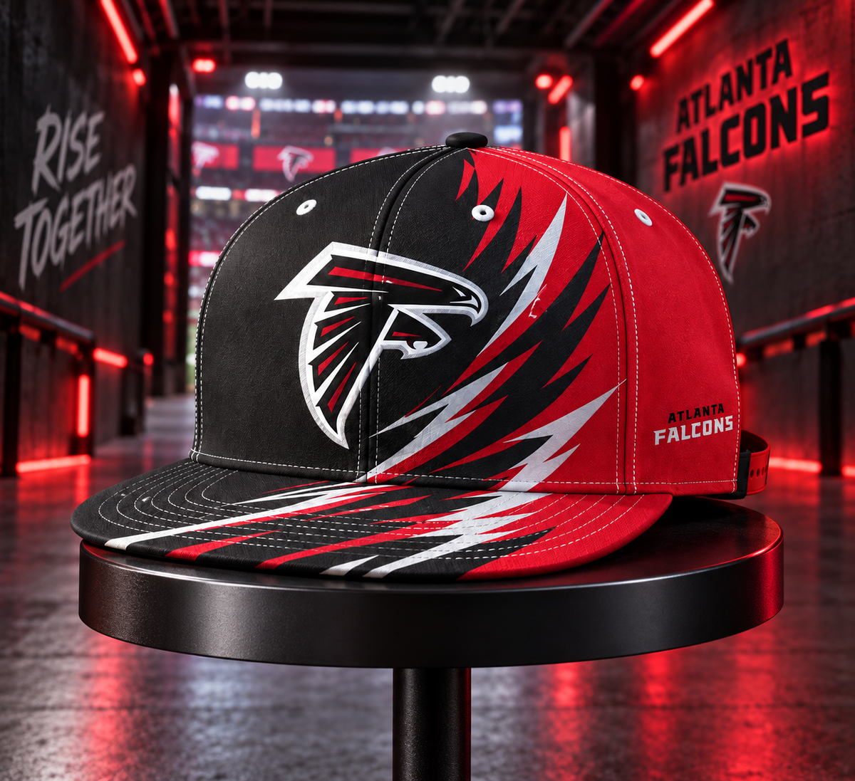 Atlanta Falcons Dynamic Split Colorblock Snapback Cap - Stadium Tunnel Neon View