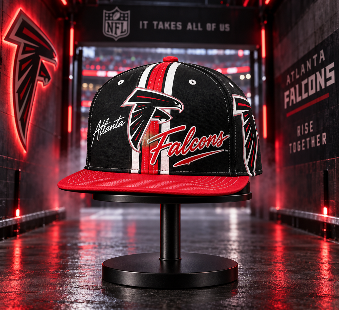 Atlanta Falcons Retro 90s Throwback Snapback Cap - Studio View